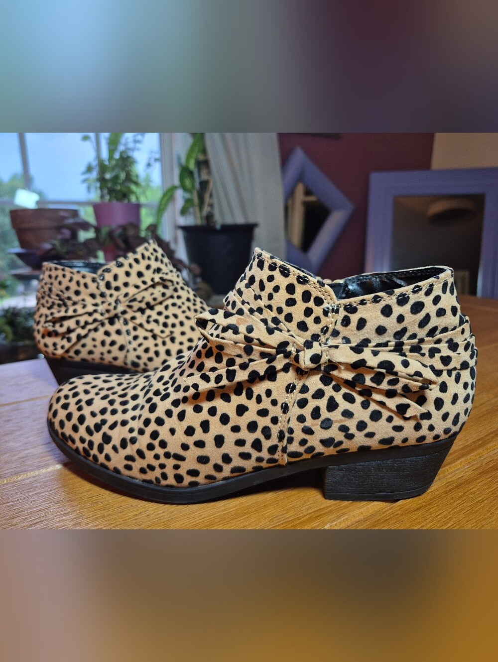 Unr8ed "Reece" Leopard Print Booties - Big Girls Size 4.5